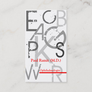 Carte de visite de rendez-vous d'ophtalmologue