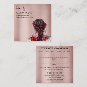 Carte de visite de rendez-vous du salon de coiffur