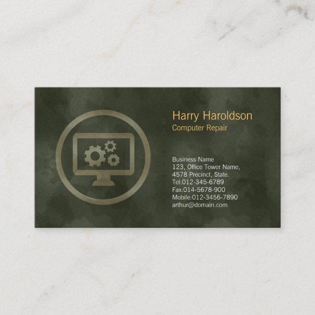 Carte de visite de réparation de l'ordinateur Icon (Devant)