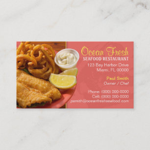 Carte de visite de restaurant de fruits de mer