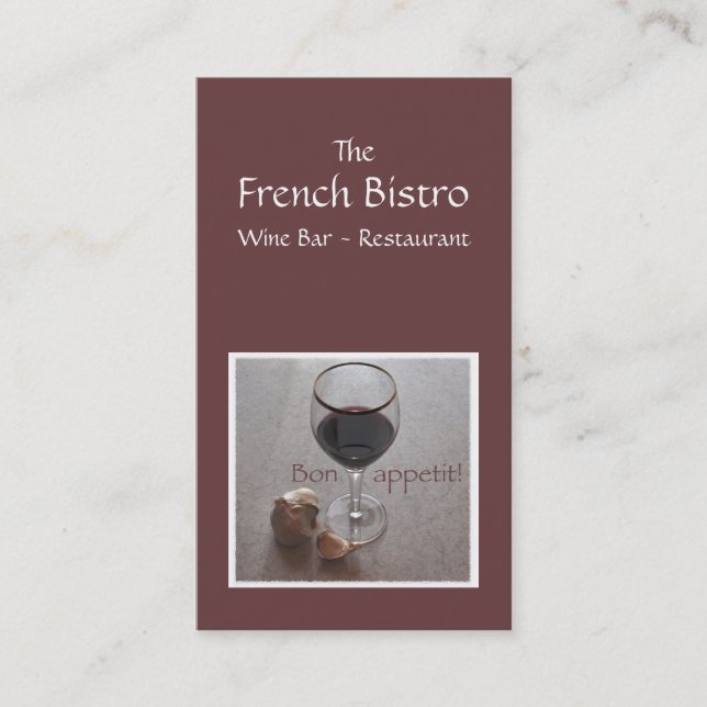 Carte de visite de restauration (Devant)