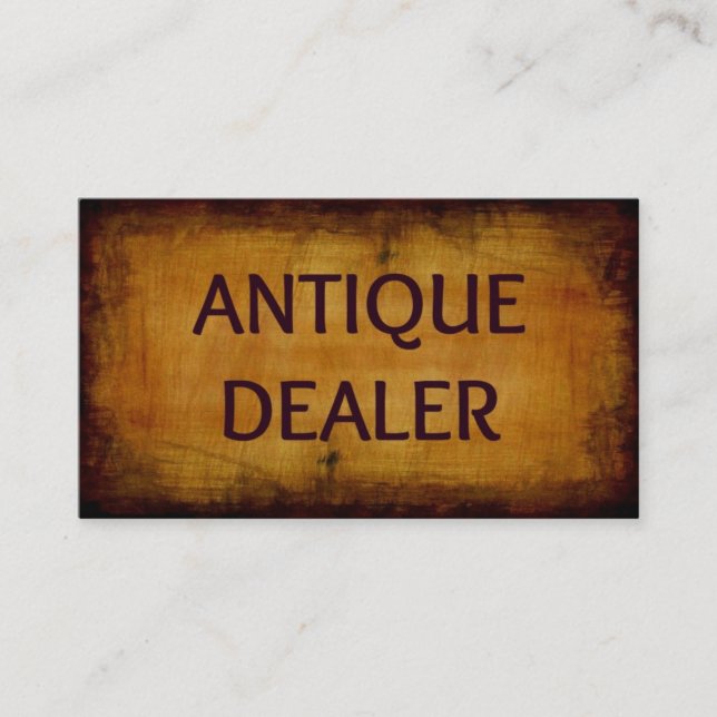 Carte de visite de revendeur d'antiquités (Devant)
