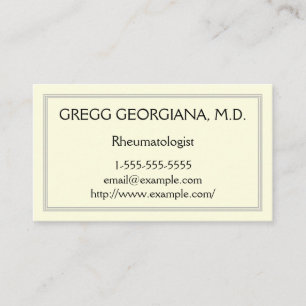 Carte de visite de rhumatologue ordinaire