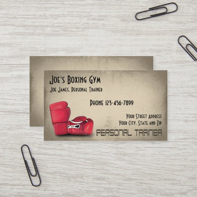 Carte de visite de salle de sport pour entraîneurs (Devant/Arrière en situation)