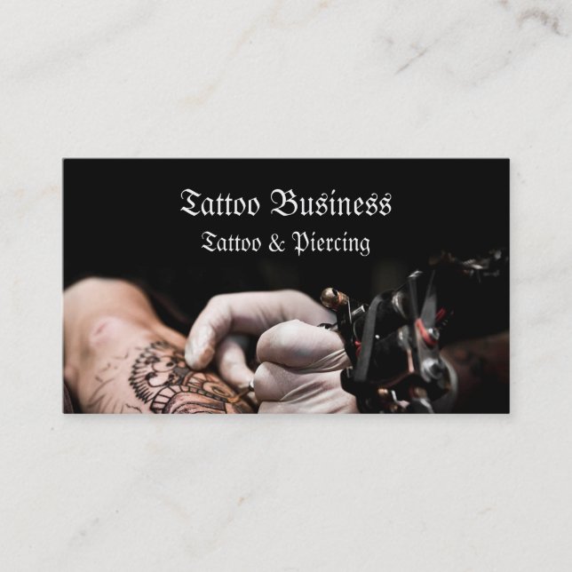 Carte de visite de salon d'artiste de tatouage (Devant)