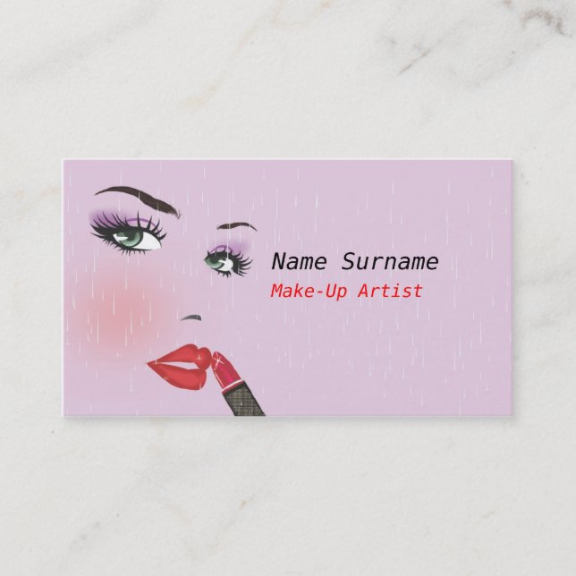 Carte de visite de salon de beauté de maquillage (Devant)