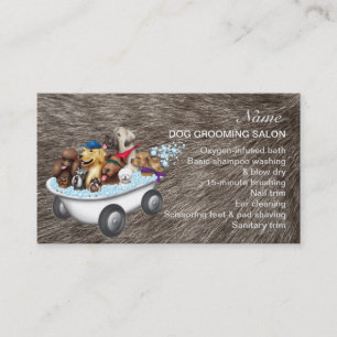 Carte de visite de salon de toilettage pour chiens