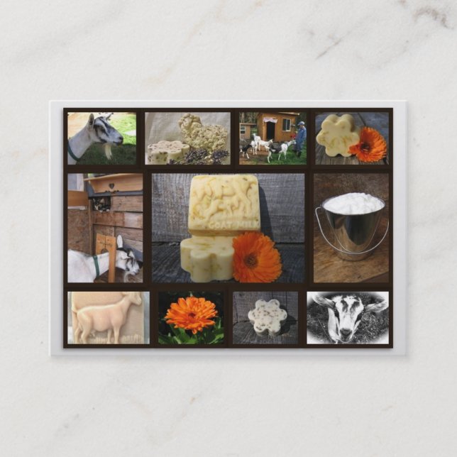 Carte de visite de savon de chèvre de demi-lune (Devant)