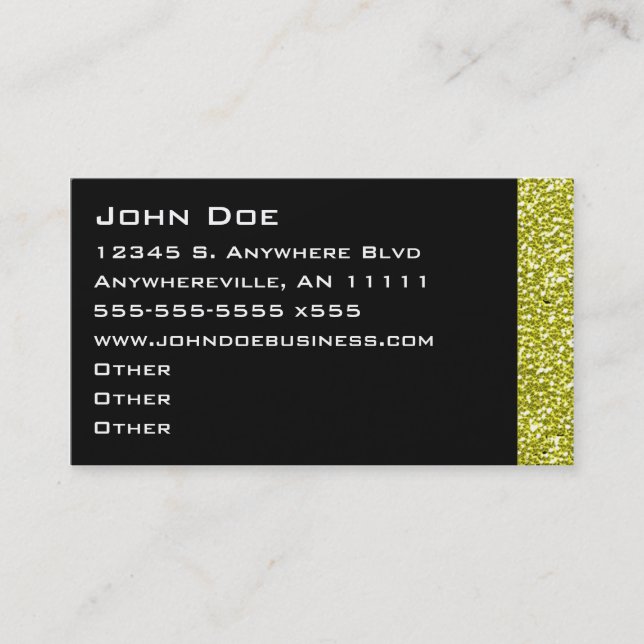 Carte de visite de scintillement de frontière d'or (Devant)