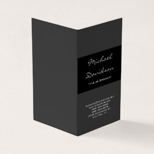 Carte de visite de script classique noir gris élég