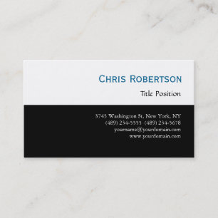 Carte de visite de script de charme bleu noir blan