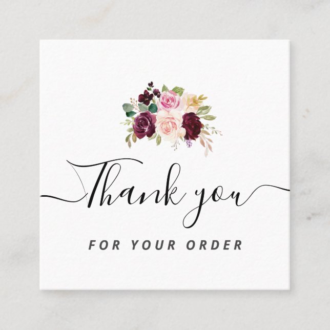 carte de visite de script Merci (Devant)