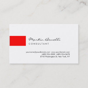 Carte de visite de script minimaliste rouge tendan