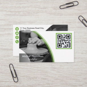 Carte de visite de sculpteur vert moderne