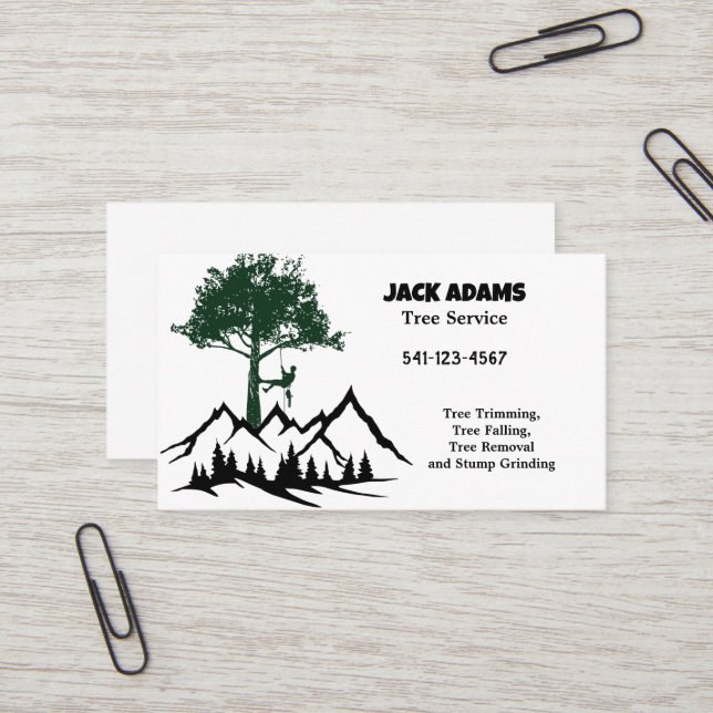 Carte de visite de service Arborescence Lumberjack (Devant/Arrière en situation)