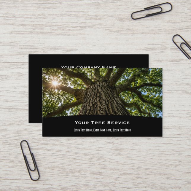 Carte de visite de service d'arbre (Devant/Arrière en situation)