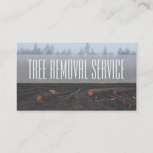 Carte de visite de service d'arbre de bois de chau