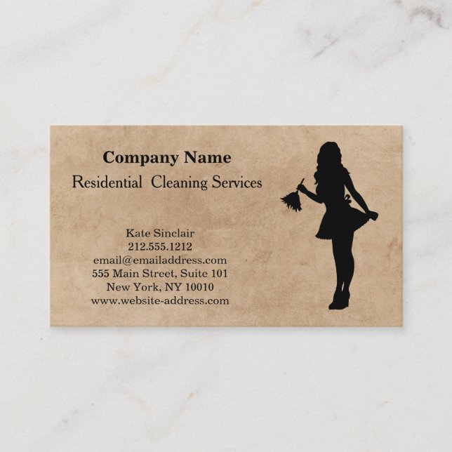 Carte de visite de service de nettoyage profession (Devant)