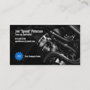 Carte de visite de service de voiture gris moteur