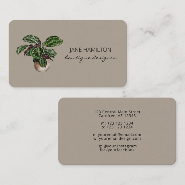 Carte de visite de service Plante Boutique (Devant / Derrière)