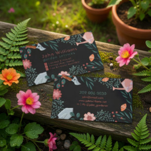 Carte de visite de services de jardin floral