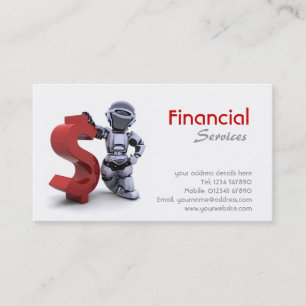 Carte de visite de services financiers