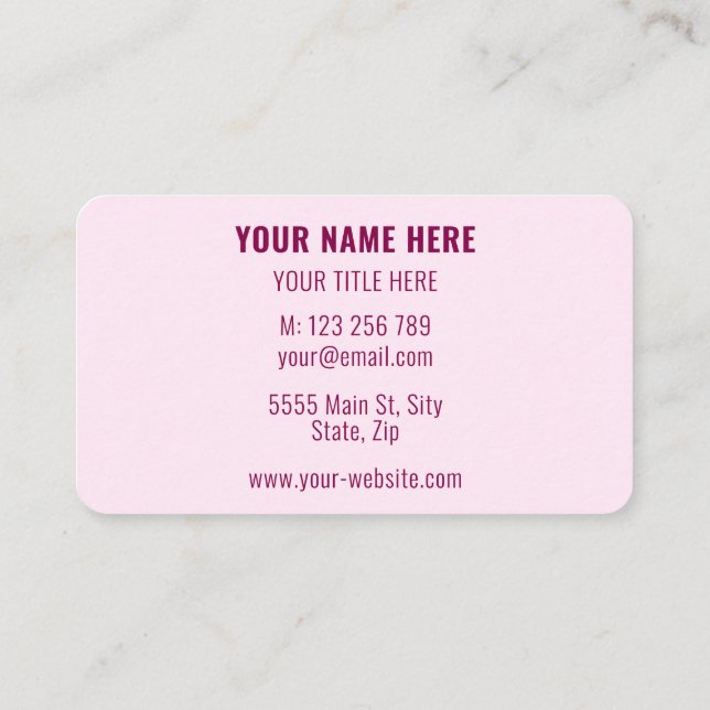 Carte de visite de société promotionnelle personna (Dos)