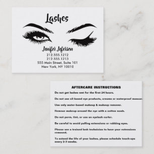 Carte de visite de soins postérieurs à Lashes