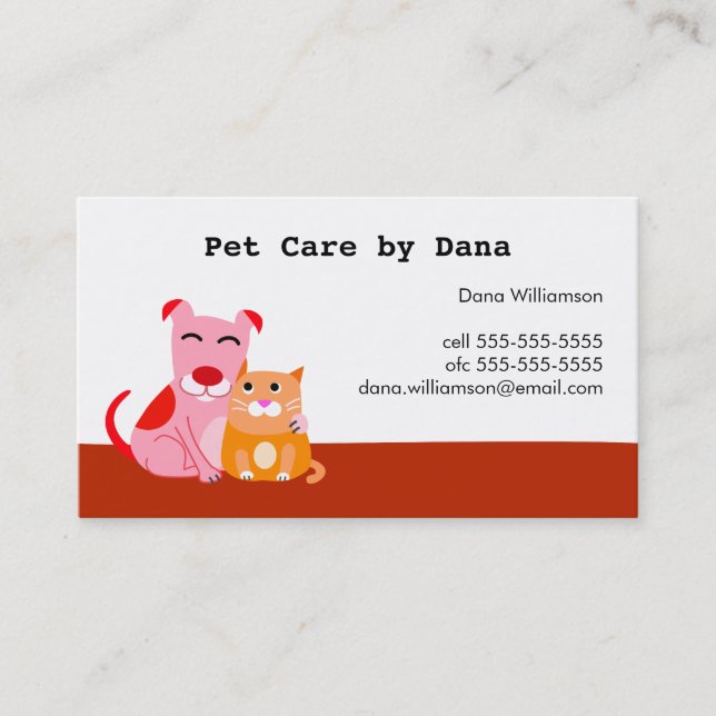 Carte de visite de soins pour animaux domestiques (Devant)