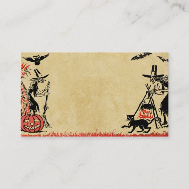 Carte de visite de sorcières de Halloween (Devant)