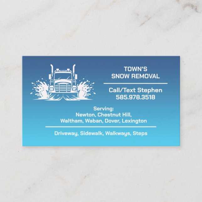 Carte de visite de soufflage de neige (Devant)