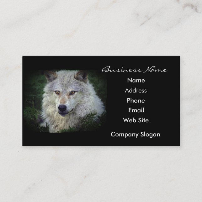 Carte de visite de soutien à la faune de Grey Wolf (Devant)