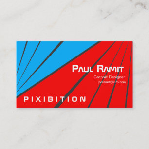 Carte de visite de sport de rayure de rouge bleu