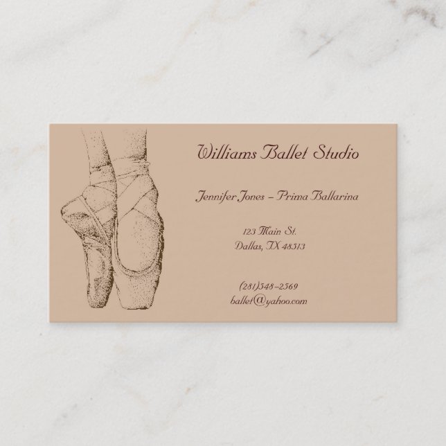 Carte de visite de studio de ballet (Devant)
