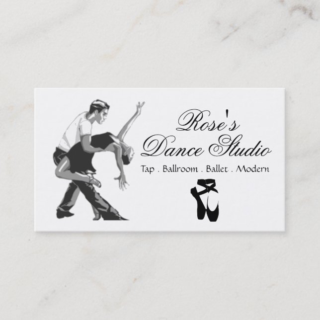 Carte de visite de studio de danse (Devant)