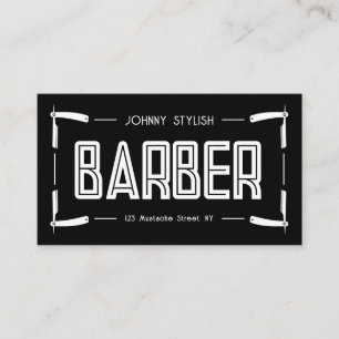 Carte de visite de style barbier de cadre Razor