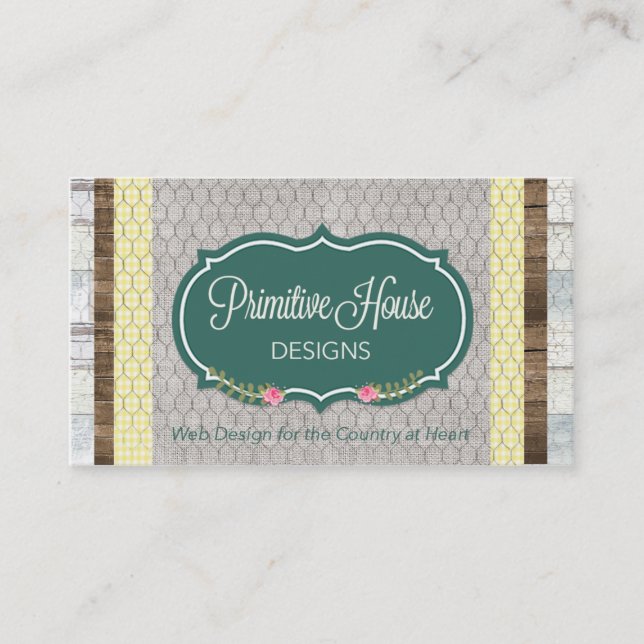 Carte de visite de style Farmhouse personnalisé (Devant)