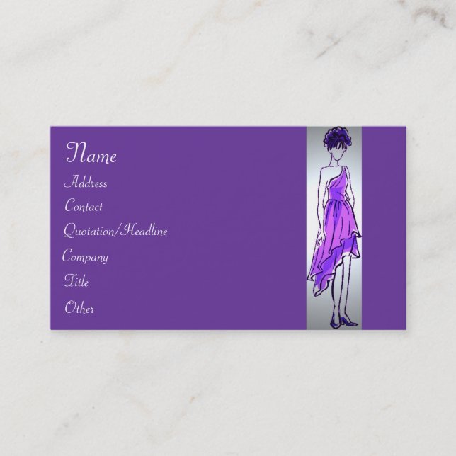 Carte de visite de style mode (Devant)