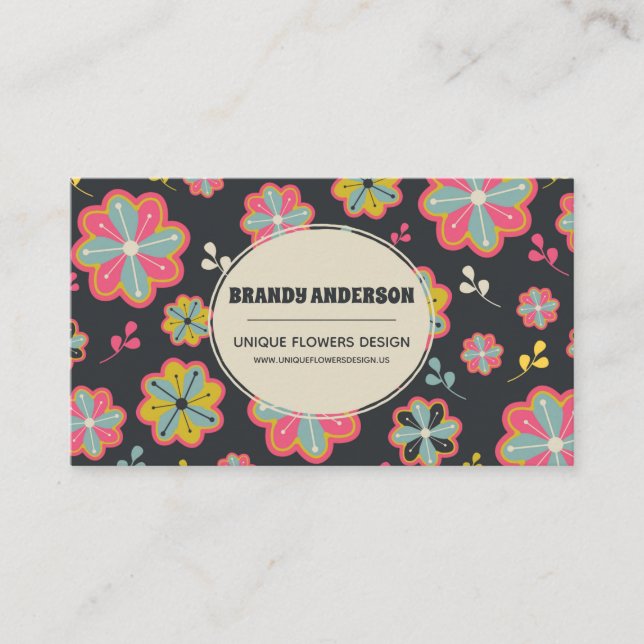 Carte de visite de style rétro unique (Devant)