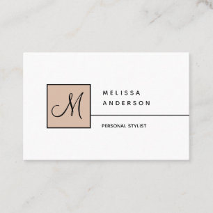 Carte de visite de style simple. monogramme person