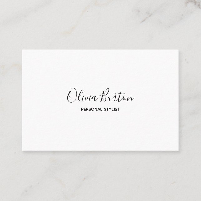 Carte de visite de style simple. Noir et blanc. (Devant)