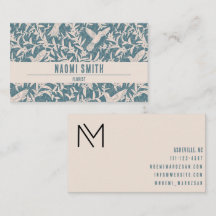 Carte de visite de style vintage du feuillage des 