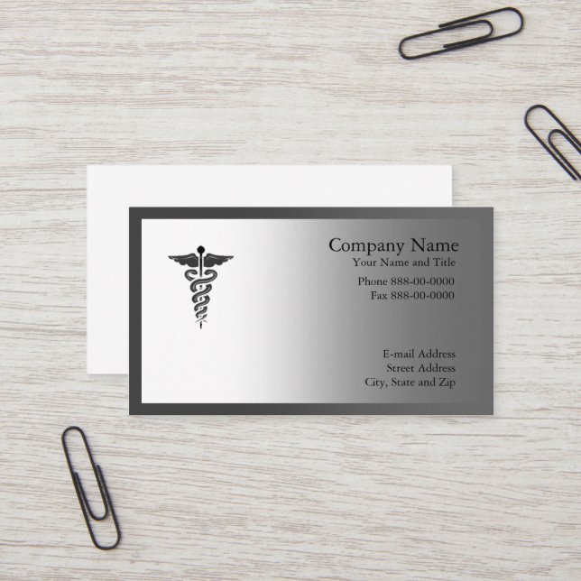 Carte de visite de symbole Médicale (Devant/Arrière en situation)