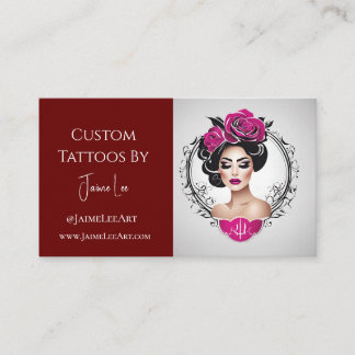 Carte de visite de tatouage personnalisé