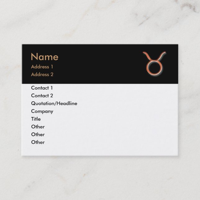 Carte de visite de Taurus (Devant)