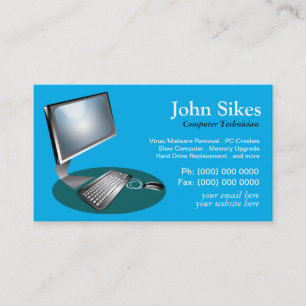 Carte de visite de technicien d'ordinateur de