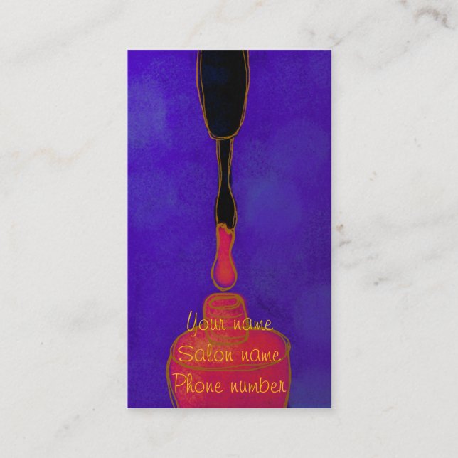 Carte de visite de technologie de l'ongle rose pol (Devant)