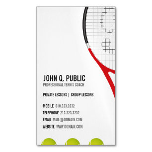 Carte de visite de tennis Coach Magnets