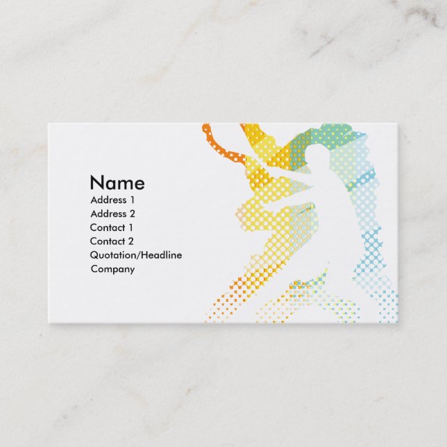 CARTE DE VISITE DE TENNIS POUR L'ENTRAÎNEUR (Devant)