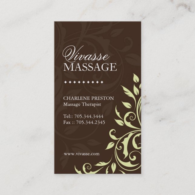 Carte de visite de thérapeute de massage (Devant)